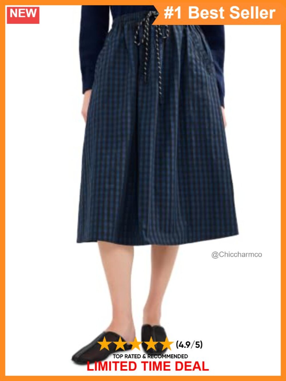 LE BOP Women's Arlen Midi Skirt 100% Polyester Lightweight Wear to Work